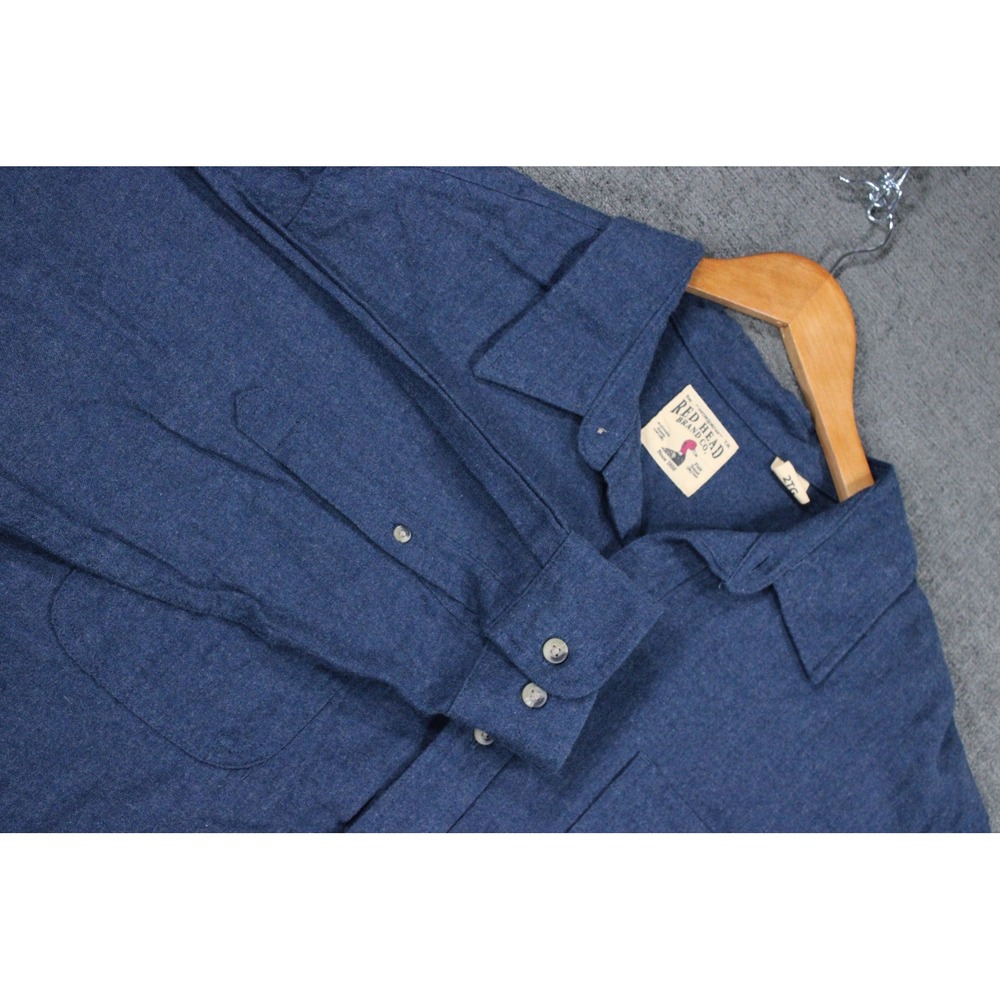 RedHead Brand Co Mens 2XL Blue Cotton Flannel Long Sleeve Button Down Shirt
